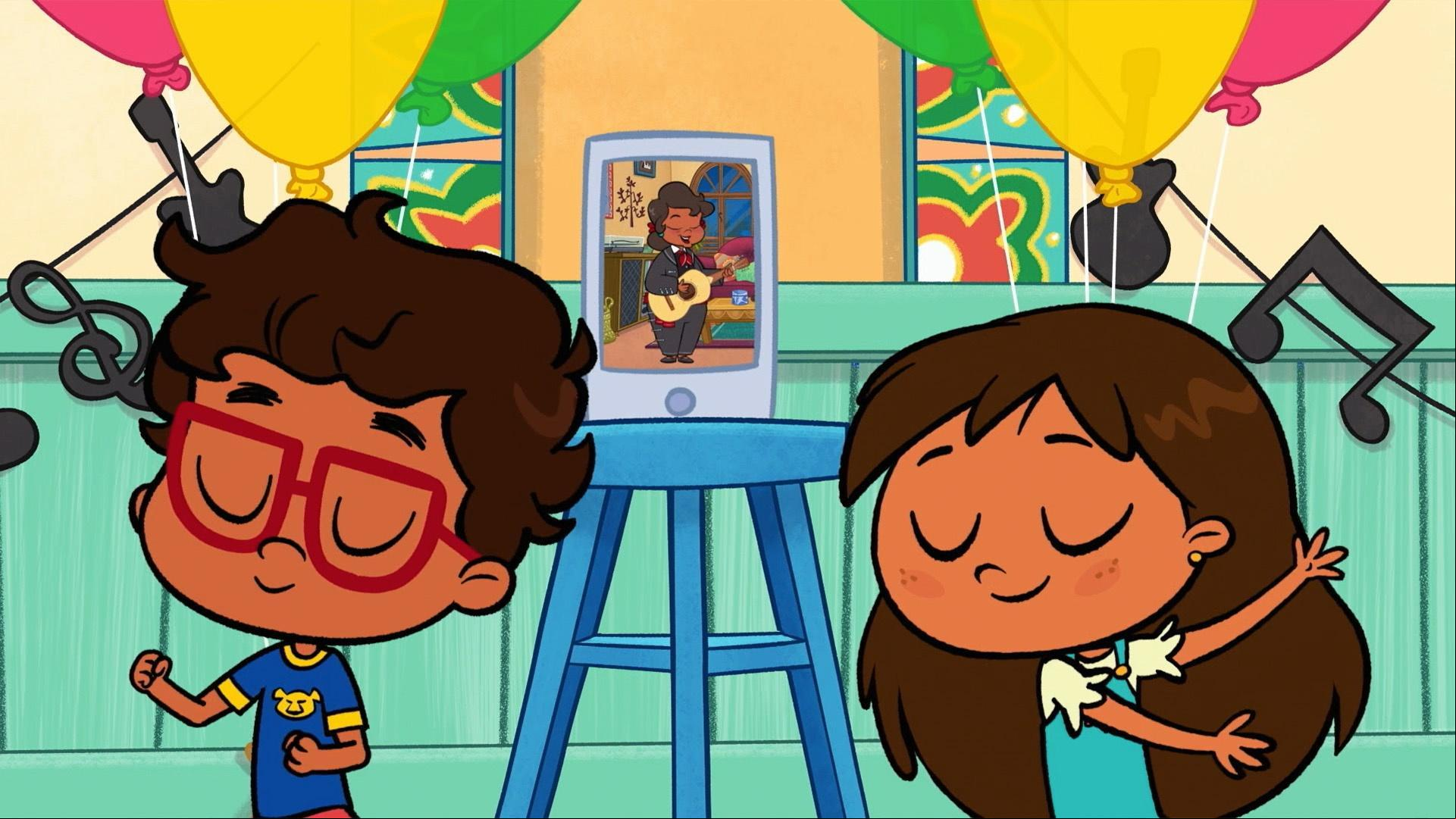 Rosie and Javi come up with a creative way to play Abuela's song for Noche de Baile.